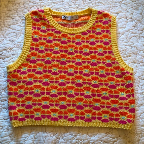 Zara Multicolor Knit Vest - Picture 1 of 8